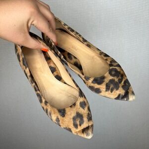 Marion Parke Leopard Print Pointed Toe Flats Women's Animal Print‎ Slip On Shoes